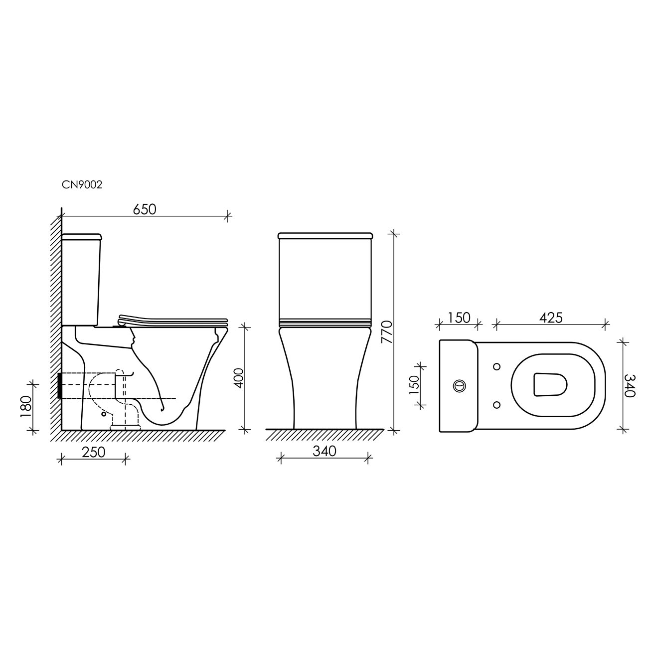 Унитаз напольный, приставной Ceramicanova (Керамиканова) Alfa CN9002 Белый