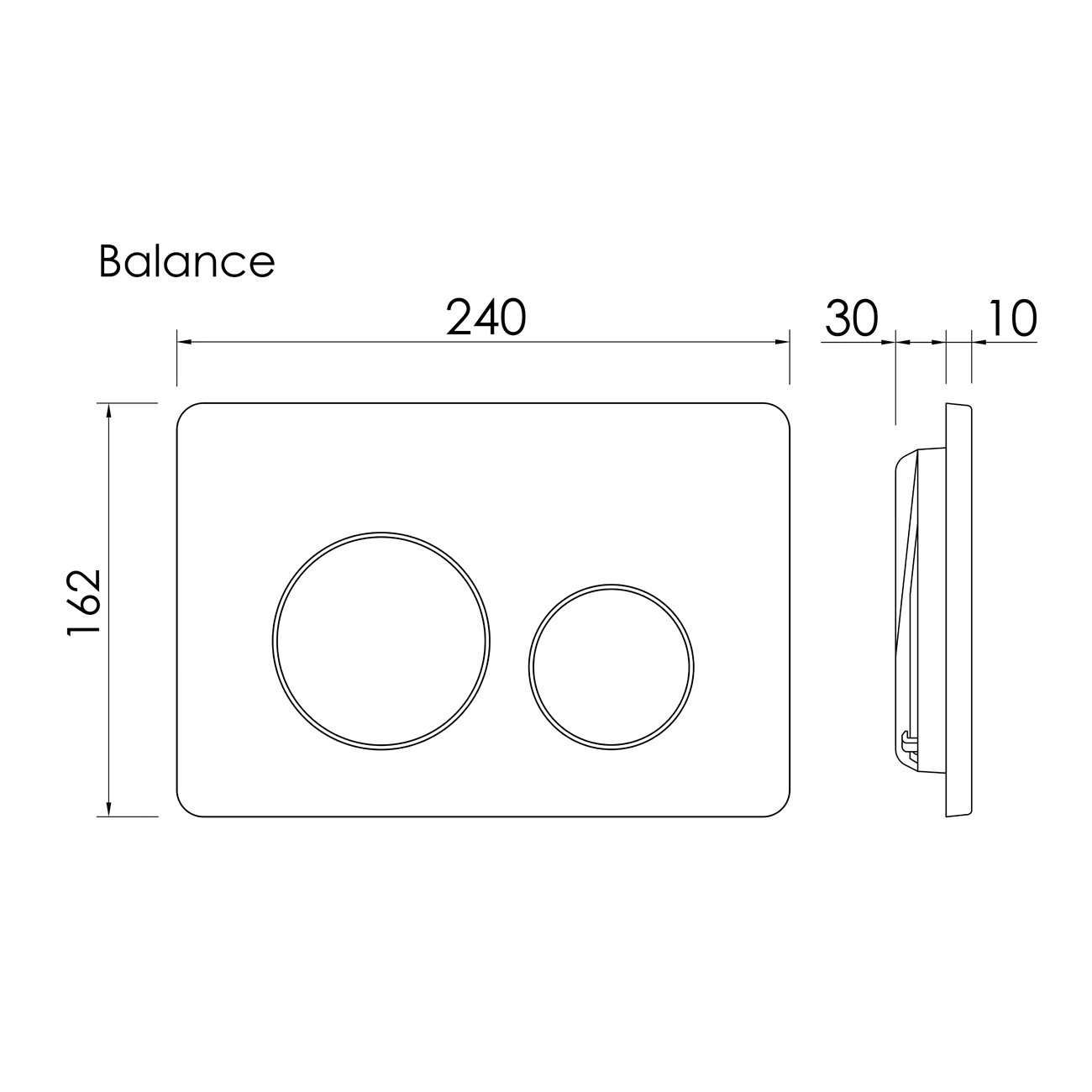 Кнопка смыва Ceramicanova (Керамиканова) Balance, клавиши Circle, цвет хром глянцевый, арт. CN12-001CH