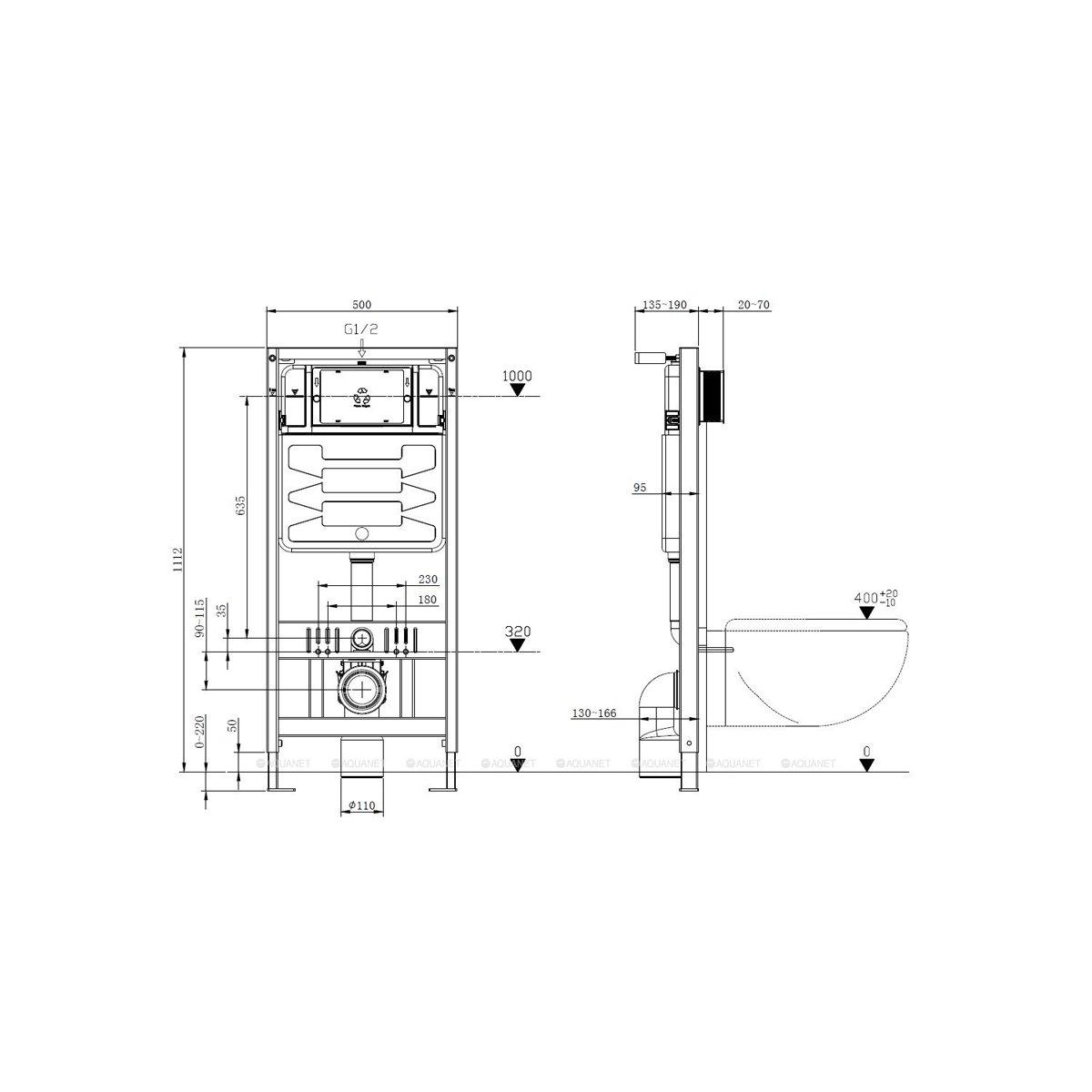 Инсталляция для унитаза Allen Brau Pneumatic Pro 9.11101.20, синий