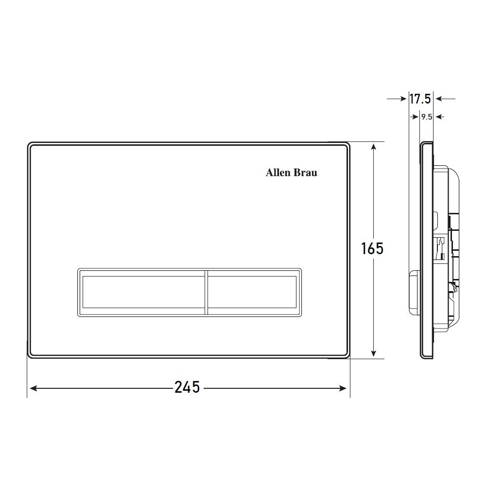 Клавиша смыва Allen Brau Fantasy 9.20004.31 черный матовый,никель брашированный
