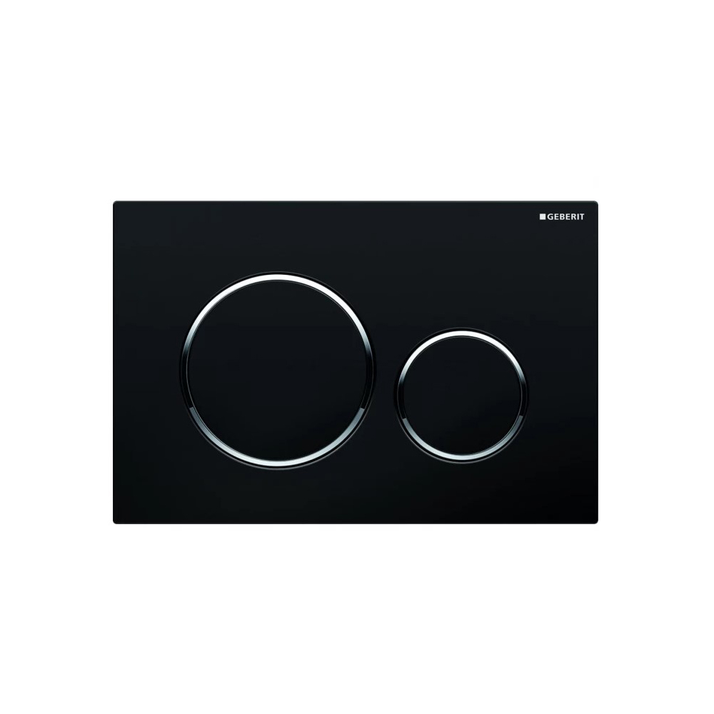 Клавиша смыва Geberit (Гэберит) Sigma 20, двойной смыв, 115.882.KM.1 черный, хром