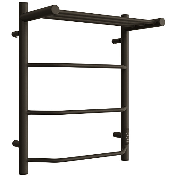 Полотенцесушитель электрический Двин (Dveen) FE neo 60х50 см, с полкой, К диммер черный матовый