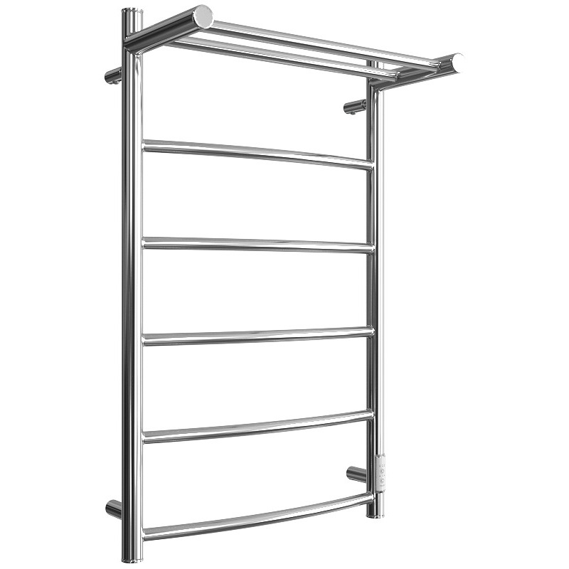 Полотенцесушитель электрический Двин (Dveen) FR neo 80х50 см, с полкой, К диммер полированный хром