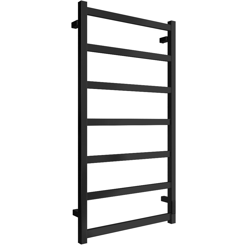 Полотенцесушитель электрический Двин (Dveen) J plaza neo 100х50 см, без полки, К диммер, квадрат черный матовый