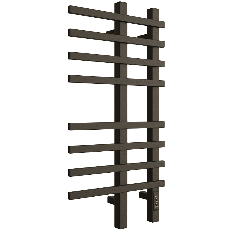 Полотенцесушитель электрический Двин (Dveen) LX plaza neo 80х40 см, без полки, К диммер, квадрат черный матовый