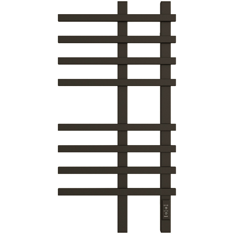 Полотенцесушитель электрический Двин (Dveen) LX plaza neo 80х40 см, без полки, К диммер, квадрат черный матовый