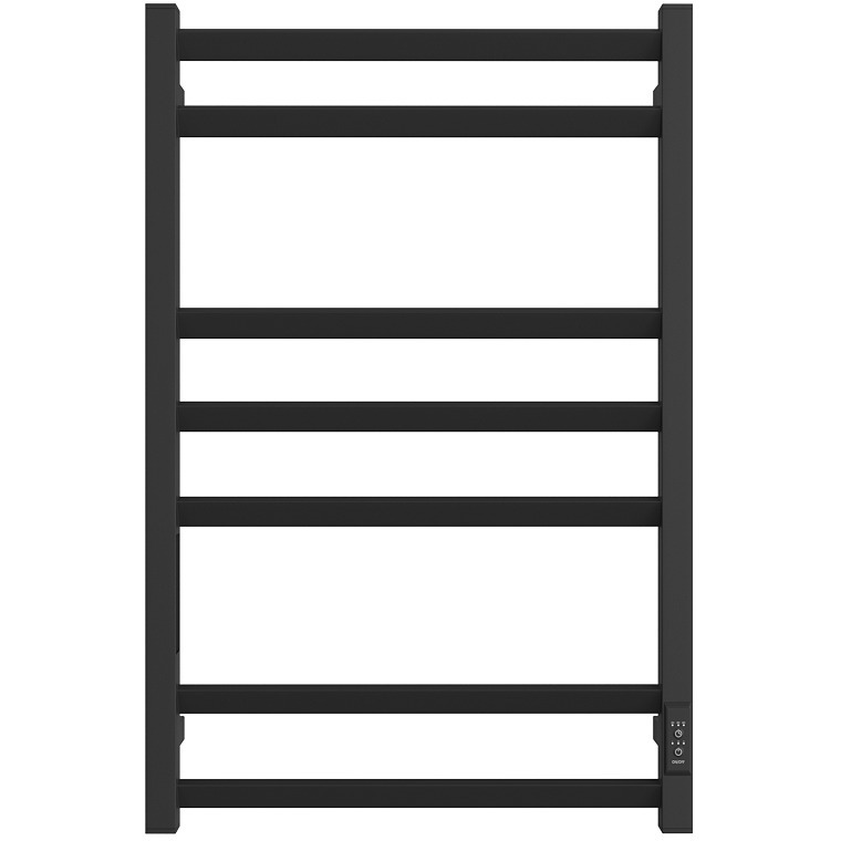 Полотенцесушитель электрический Двин (Dveen) U plaza neo 80x50 см, без полки, К диммер, квадрат черный матовый