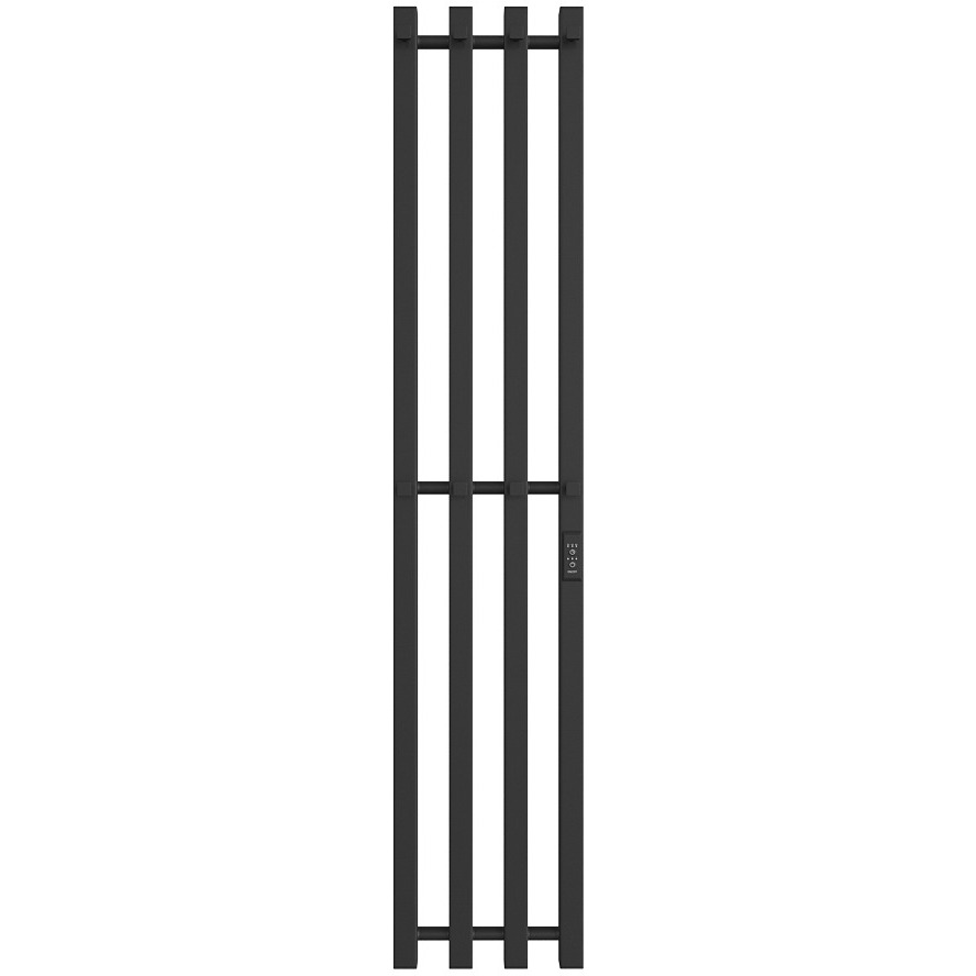 Полотенцесушитель электрический Двин (Dveen) X-4 plaza neo 120х18 см, без полки, К диммер, квадрат черный матовый