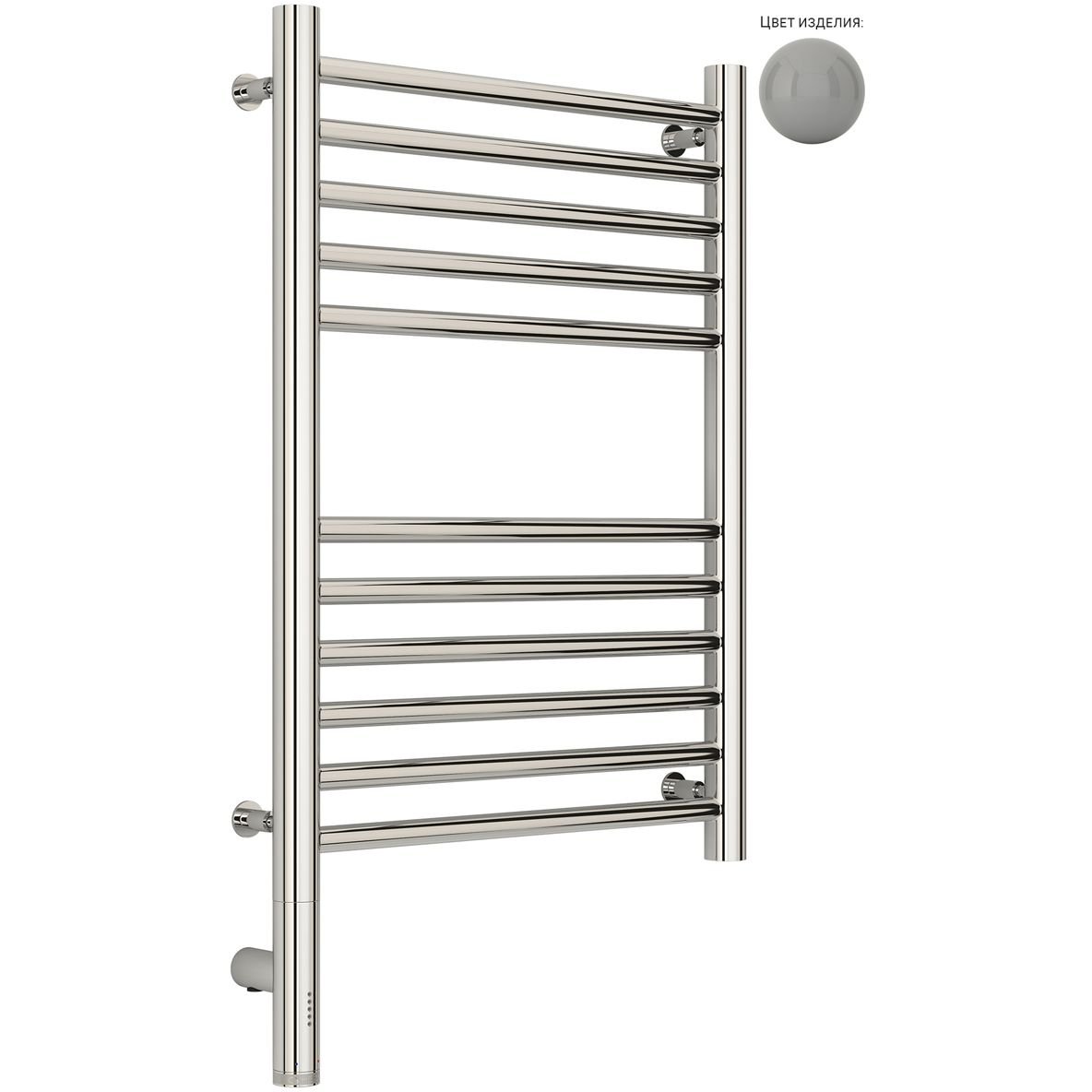 Полотенцесушитель электрический Сунержа (Sunerga) Богема 3.0 прямая 600х400 мм, МЭМ левый RAL (РАЛ) 7004 Сигнальный серый 7004-5804-6040