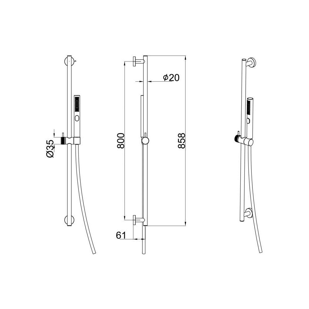 Душевой гарнитур Allen Brau (Аллен Брау) Priority 5.31010-BN без смесителя, брашированный никель