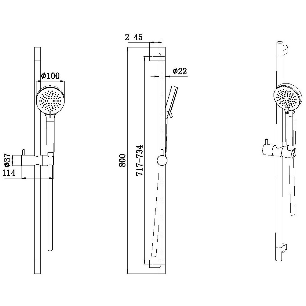 Душевой гарнитур Allen Brau (Аллен Брау) Eclipse 5.E1008-00, хром
