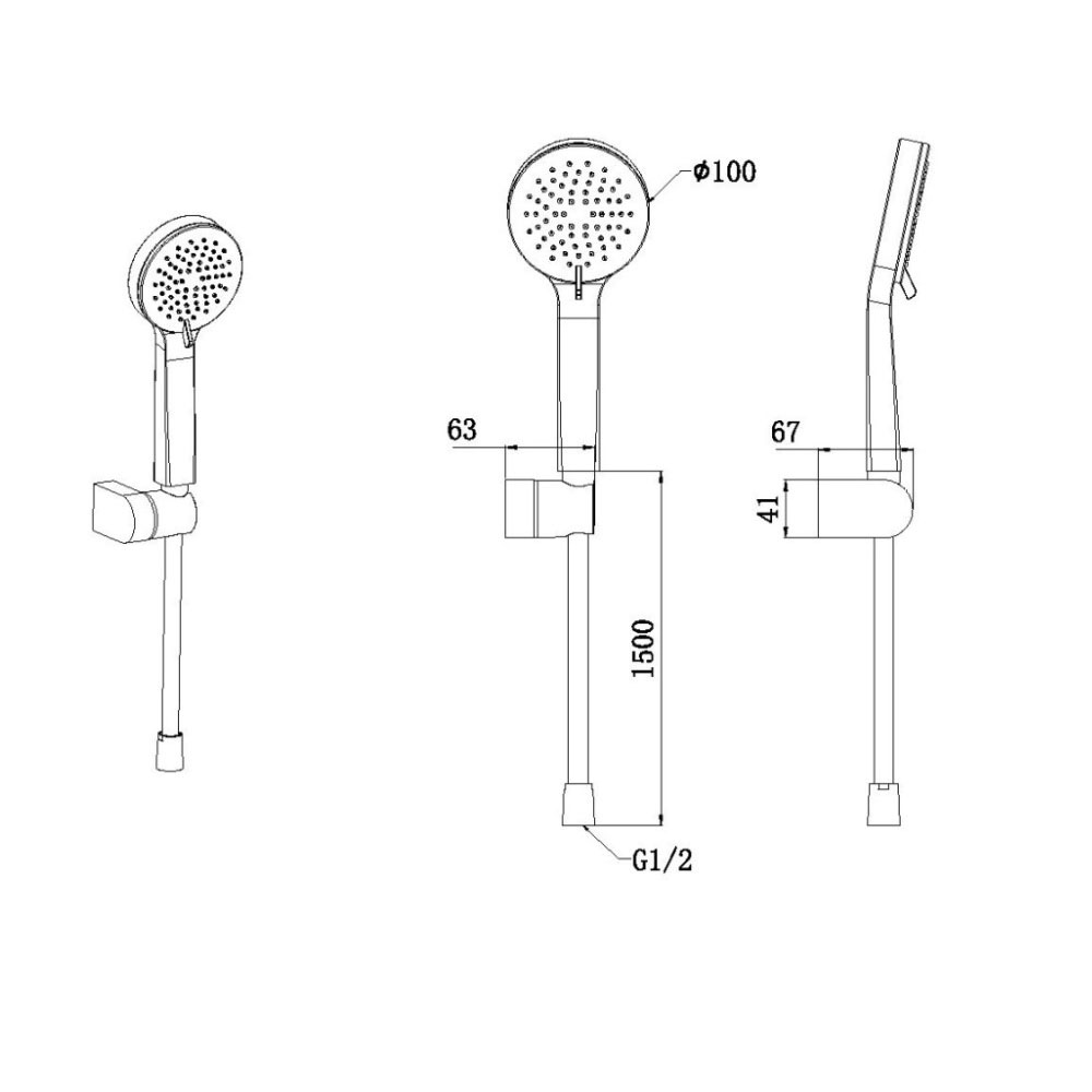 Душевой гарнитур Allen Brau (Аллен Брау) Eclipse 5.E1005-31, черная матовая