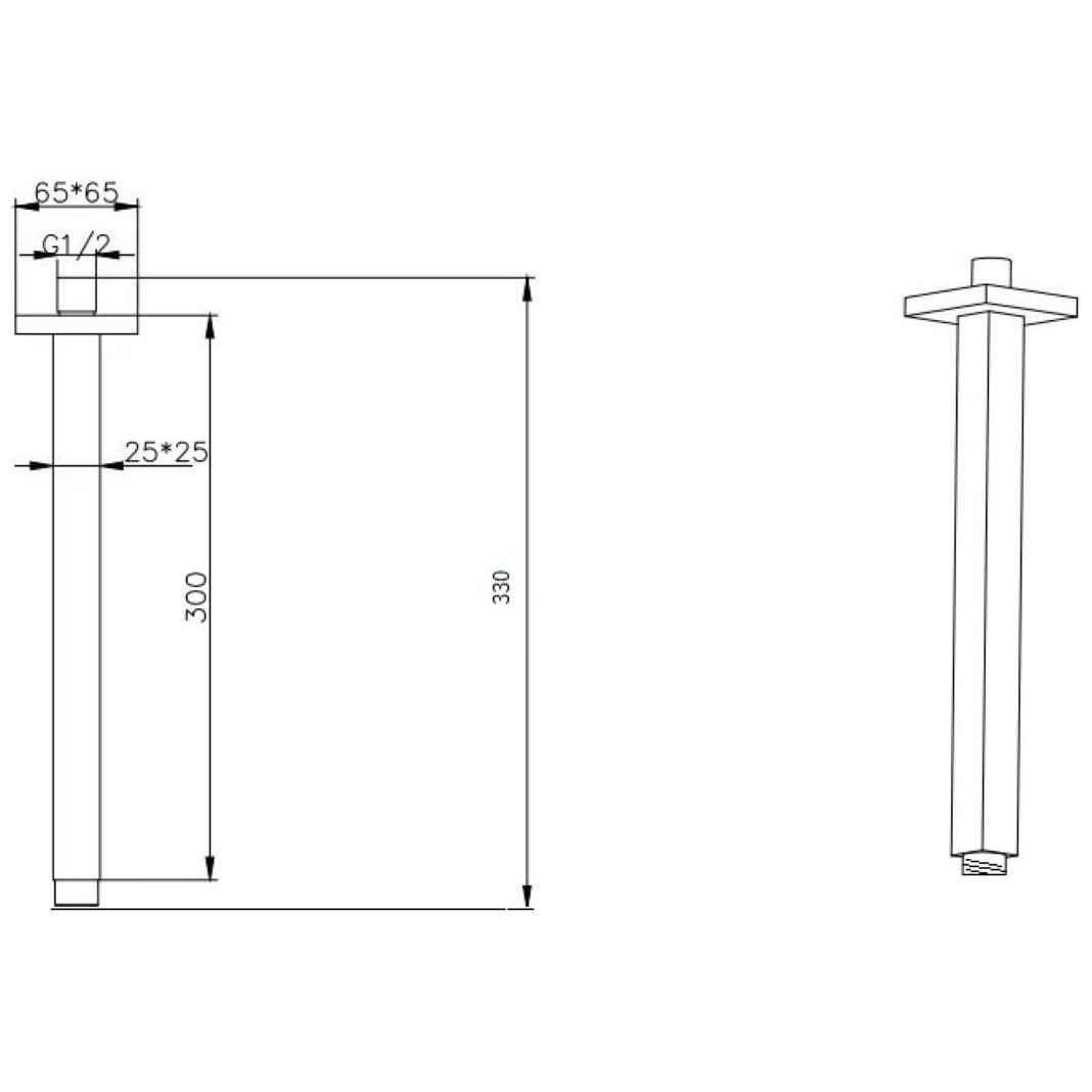 Кронштейн Богеме Потолочный держатель Черный 629-QUBIC-B, Boheme QUBIC
