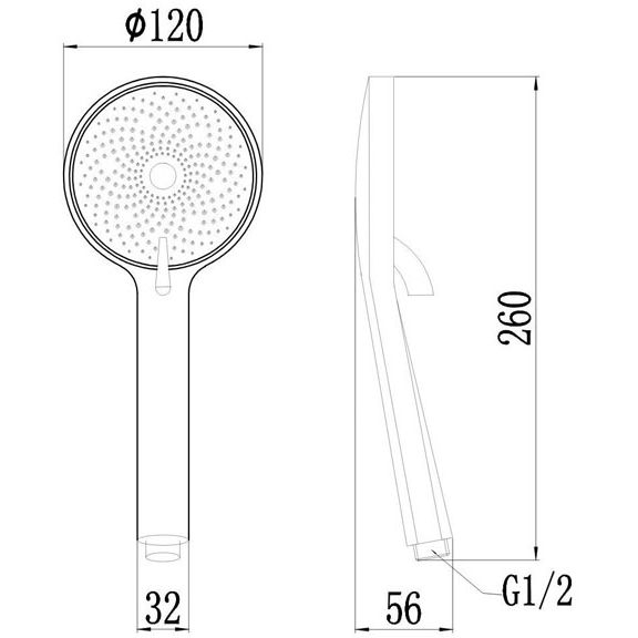 Лейка для ручного душа 1/2″ (3 режим) Savol (Савол) S-YSP08L, сатин