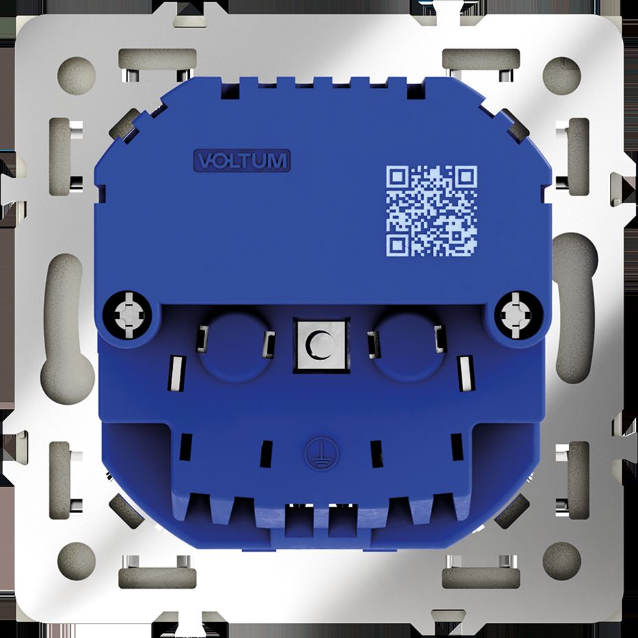 Розетка встраиваемая Voltum (Вольтум) S70 с заземлением и защитными шторками, 16А, с USB, A+С, (сталь) VLS040505