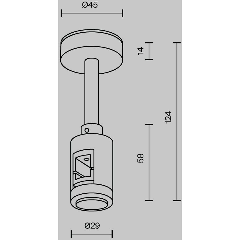 Крепление Maytoni (Майтони) потолочное одинарное 78 мм Flarity TRA156С-S1-B