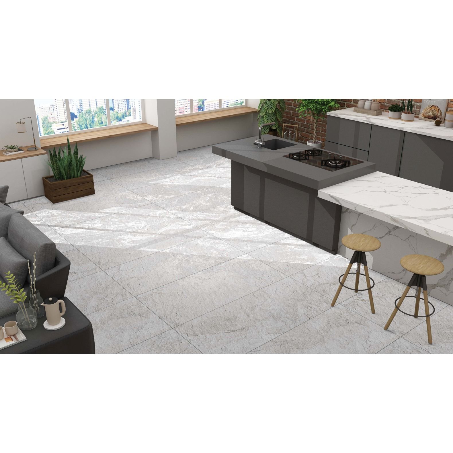 Керамогранит Realistik (Реалистик) Eva blanco stonelo carving 60x120 см