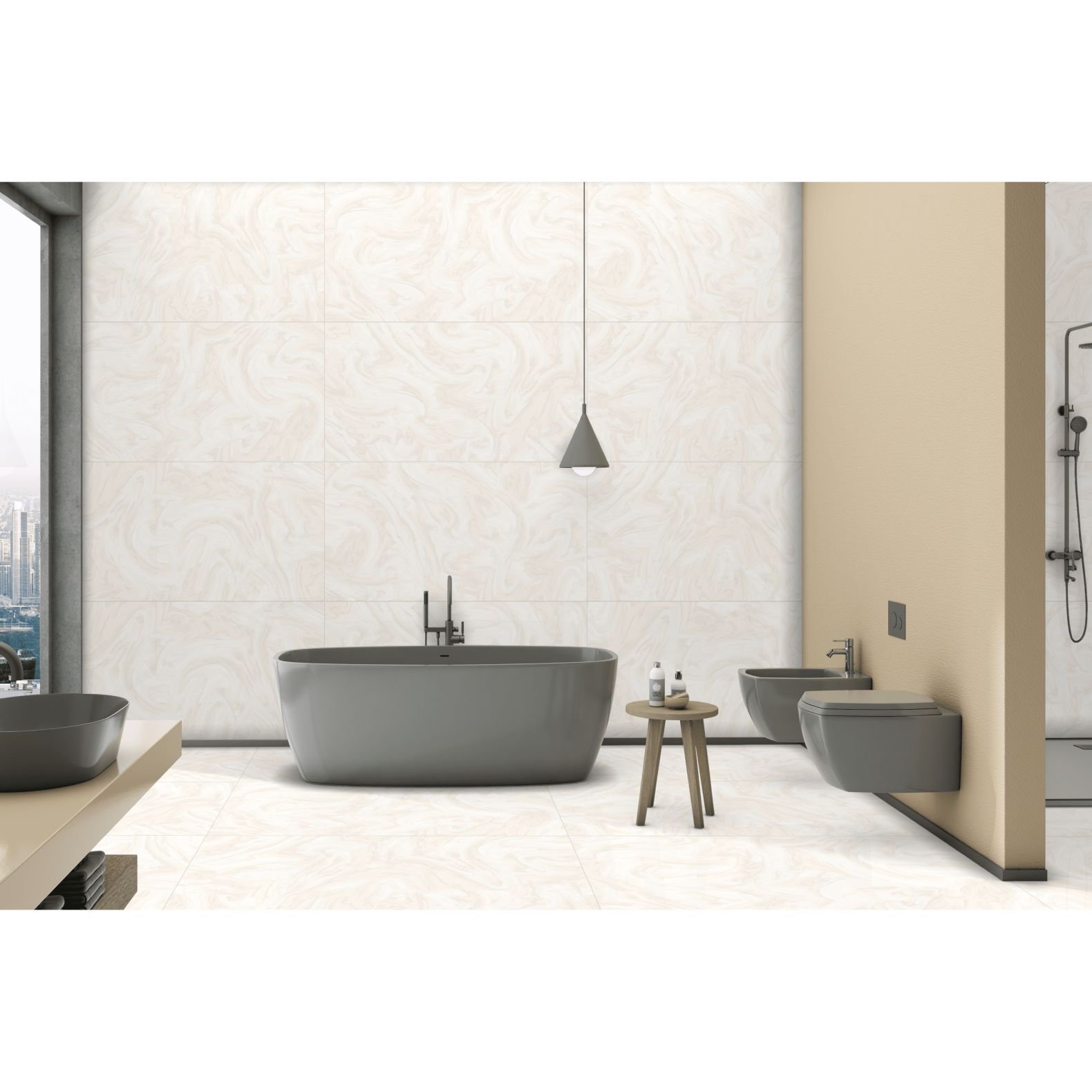 Керамогранит Realistik (Реалистик) Levin ivory glossy 60x60 см, глянцевый