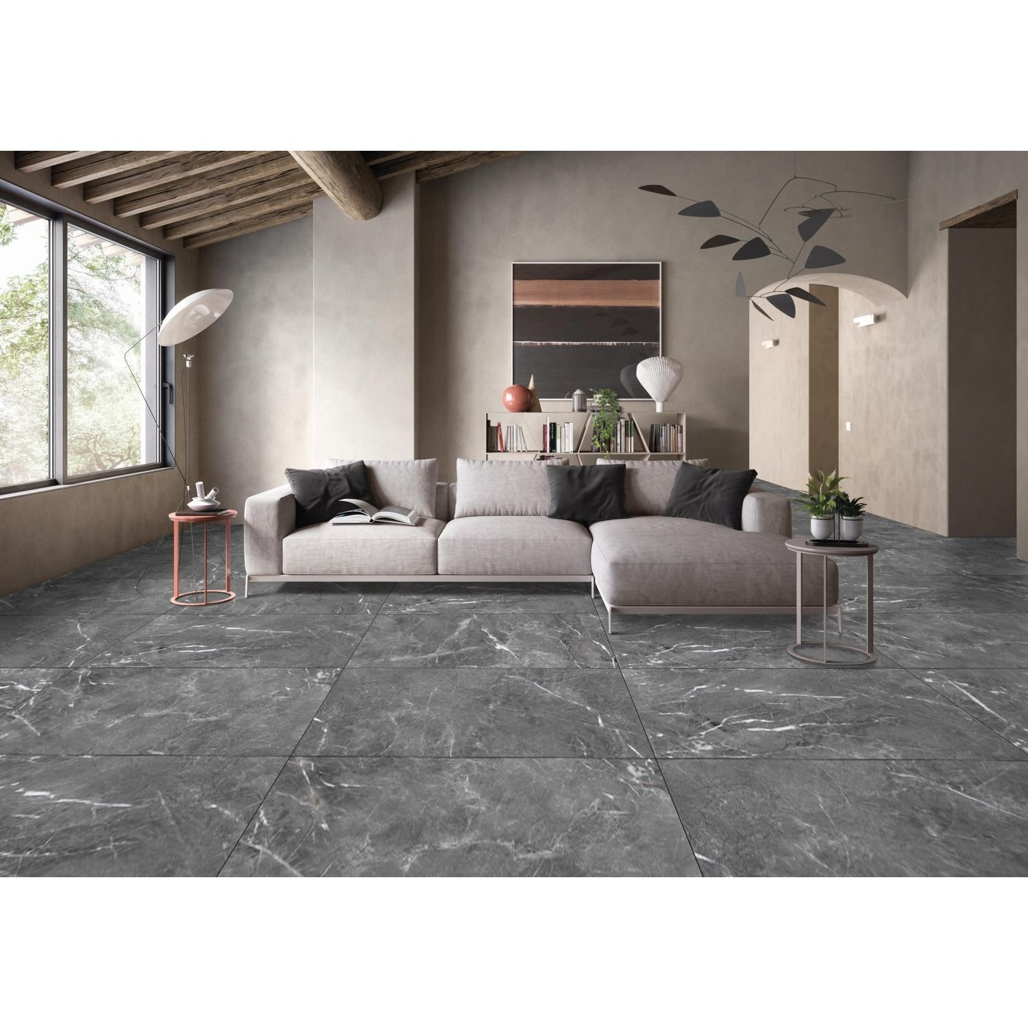 Керамогранит Realistik Shadow dark grey polished 60x60 см