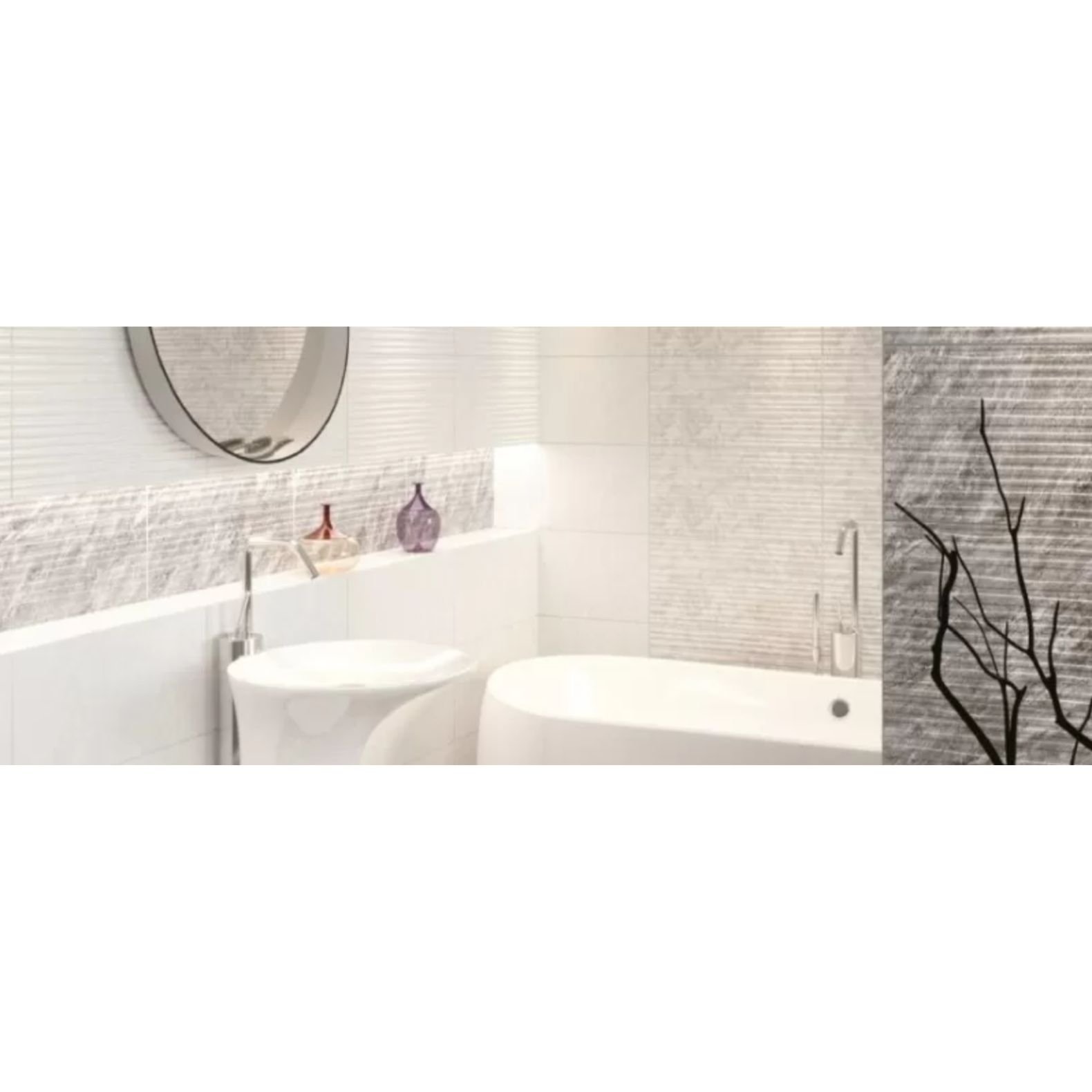 Декор Beryoza Ceramica (Береза Керамика) Борнео 3 серый 30х60 см