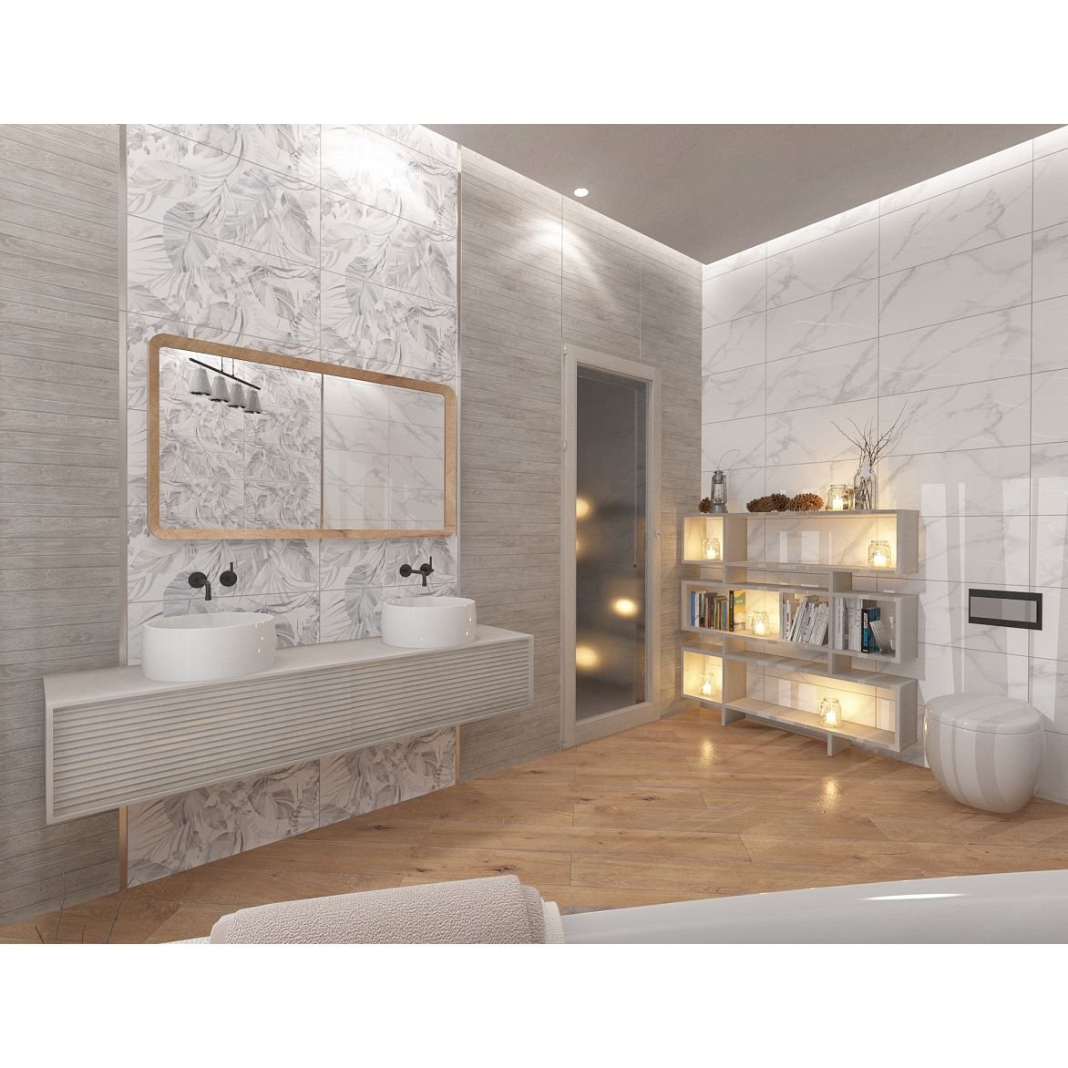 Настенная плитка Керлайф Calacatta Bianco Nature 2 31,5х63 см (925820)