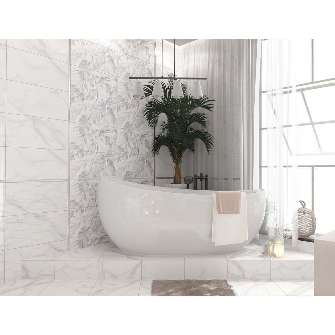Настенная плитка Керлайф Calacatta Bianco Nature 2 31,5х63 см (925820)