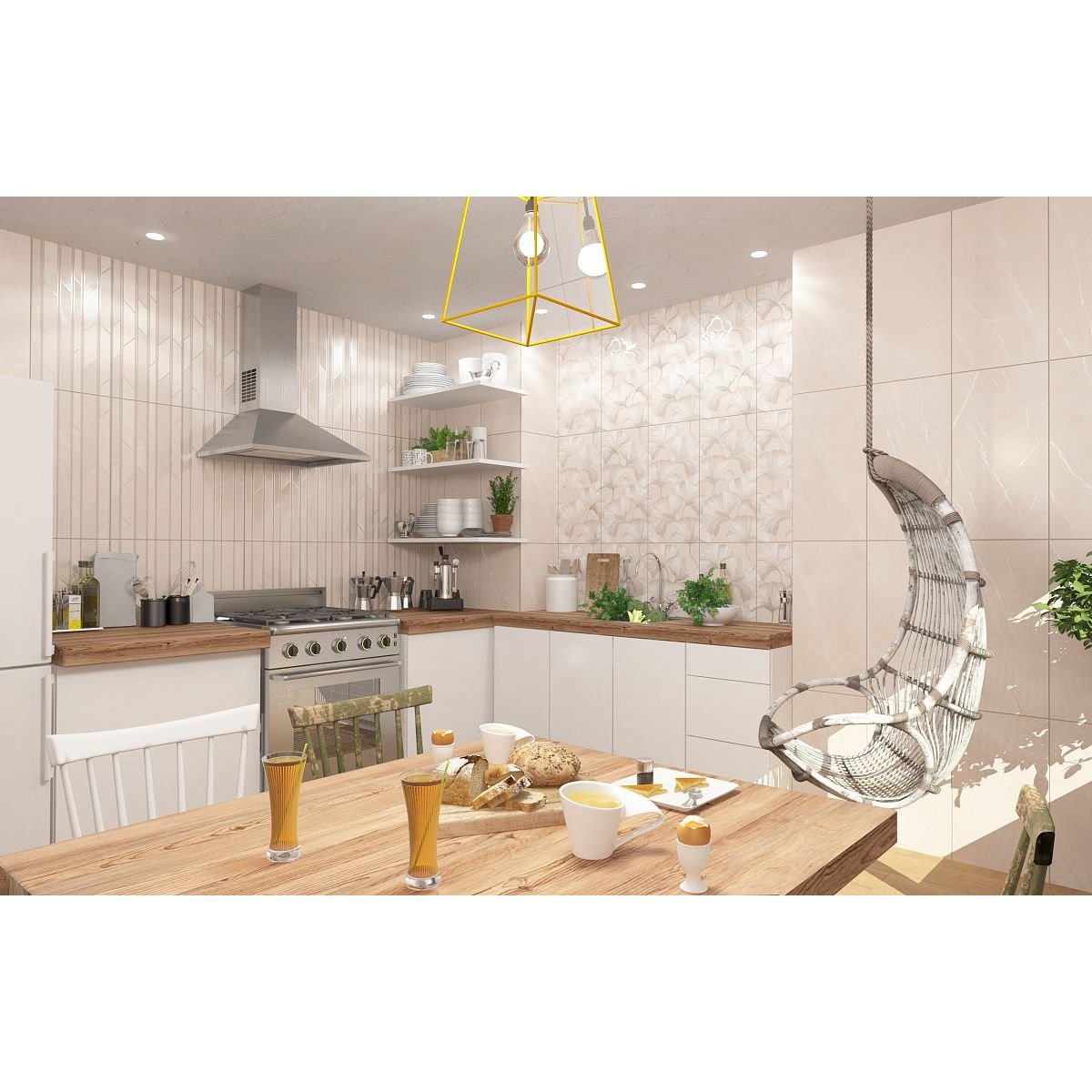 Настенная плитка Керлайф Pulpis Beige Decor 31,5х63 см (925951)