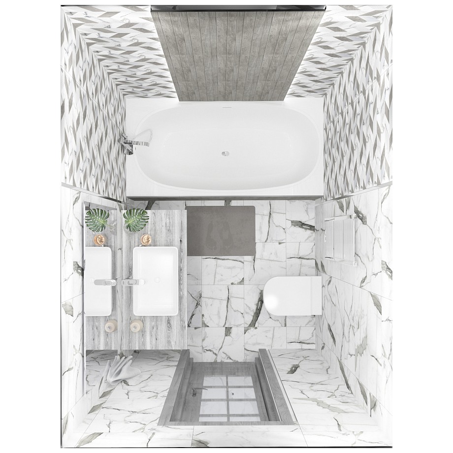 Мозаика Керлайф Arabescato 29,4х29,4 см белый глянцевая , BIANCO