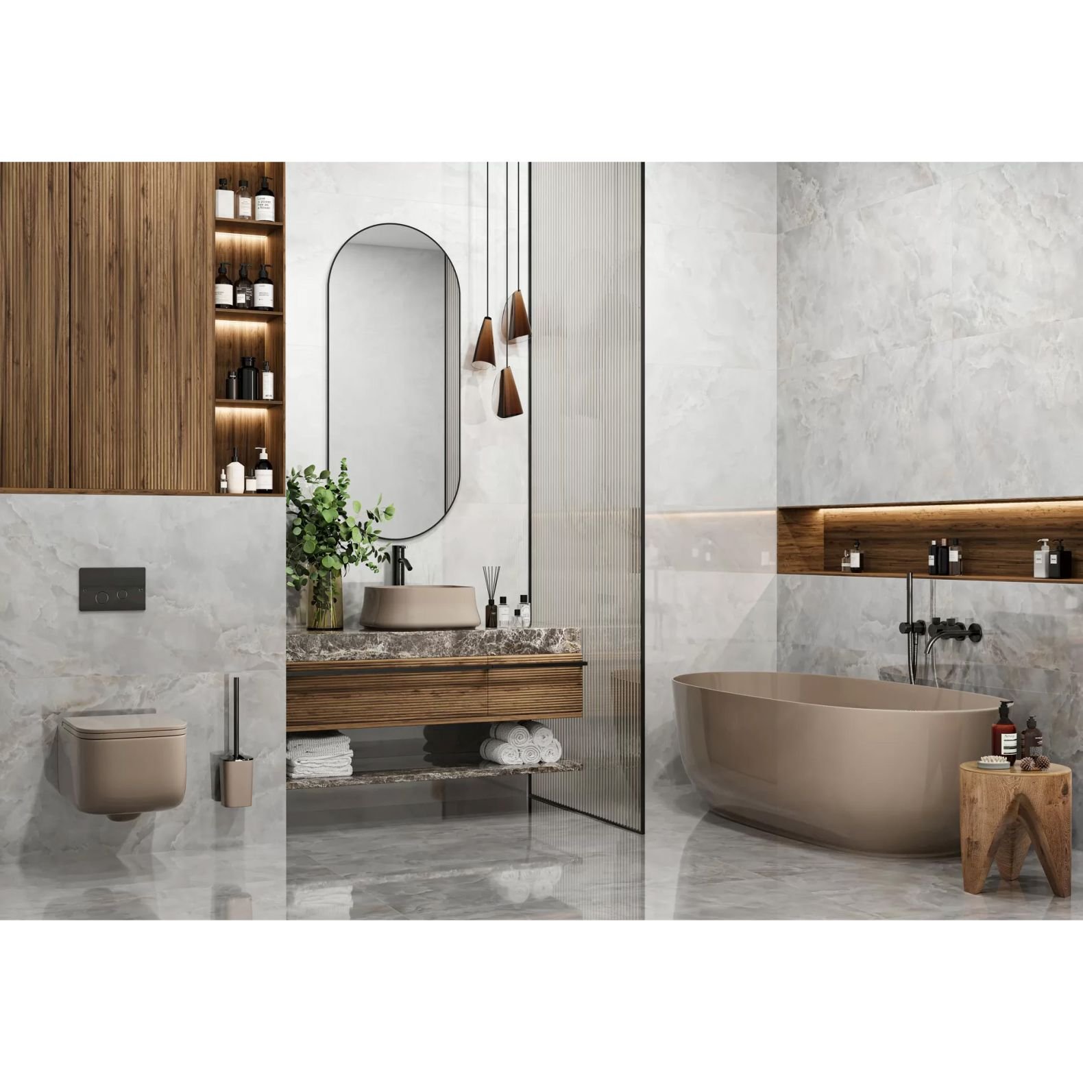 Керамогранит New Trend (Нью Тренд) Onice Vetro Light полированный 60х120 см 60120ETR00P