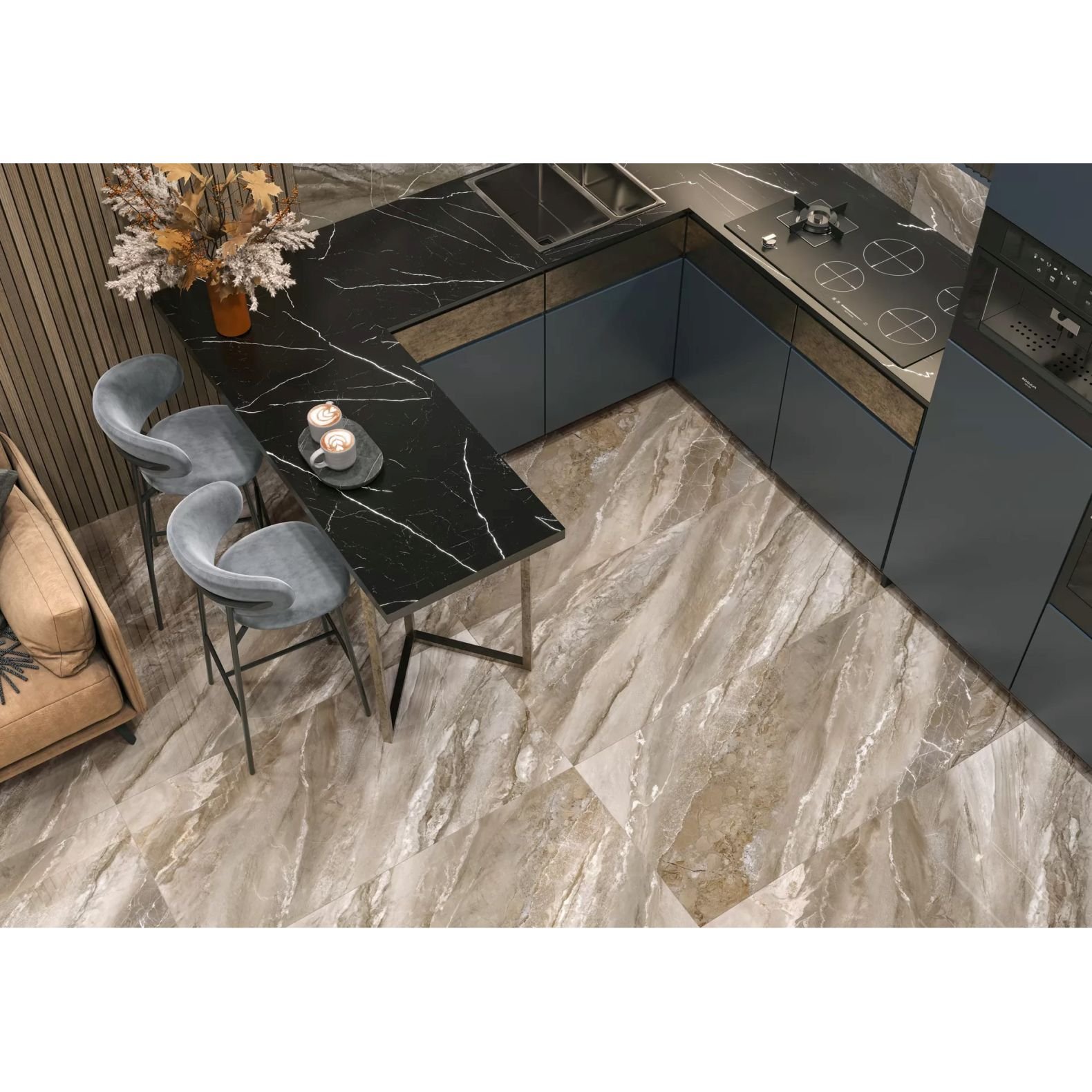 Керамогранит New Trend (Нью Тренд) Evo Marmo Marron полированный 60х120 см 60120EVO21P