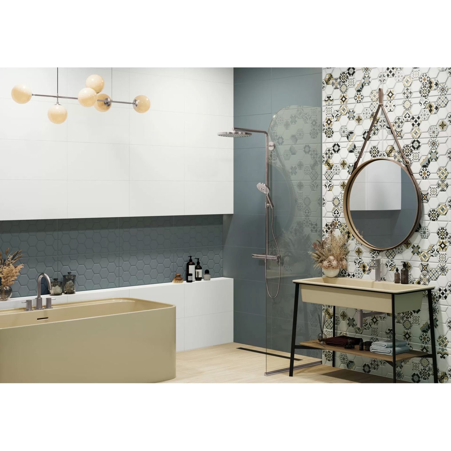 Плитка настенная New Trend (Нью Тренд) Edelweiss Hexagon Blue 30х60х0,9 см WT36EDW23