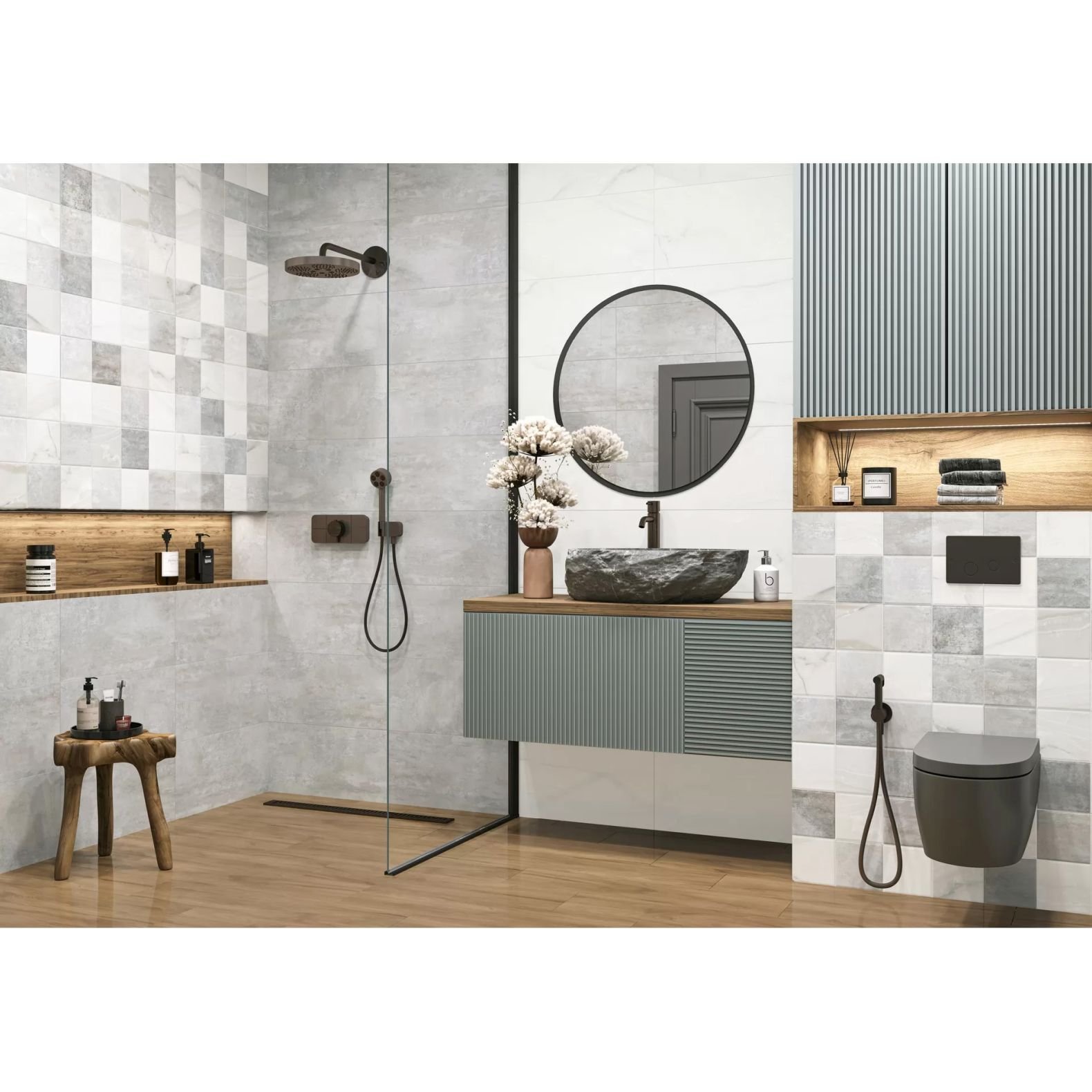 Плитка настенная New Trend (Нью Тренд) Titan Dark 30х60х0,9 см WT36TIT25