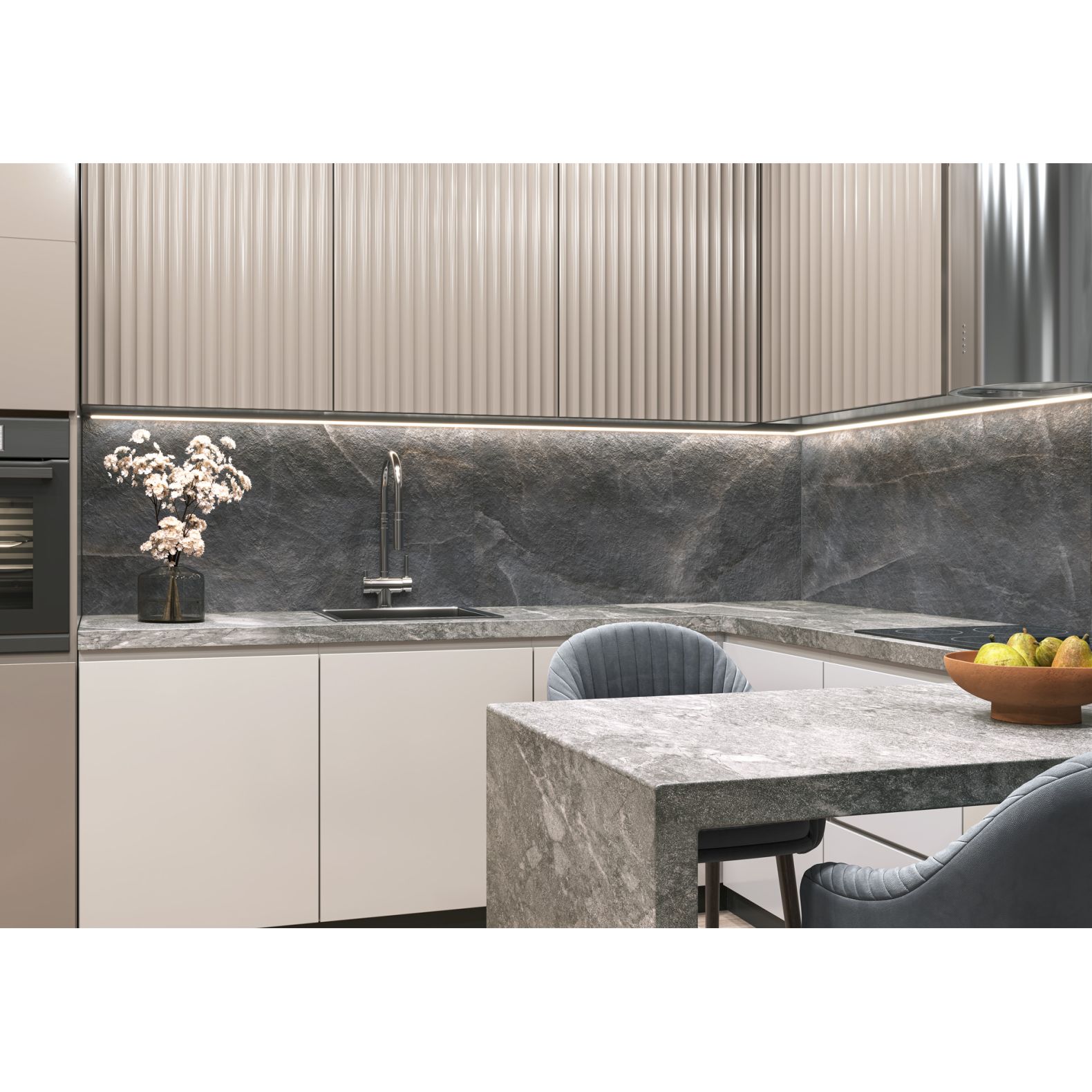 Керамогранит New Trend (Нью Тренд) Salt Lead лаппатированный карвинг 60x120 см, D120247L