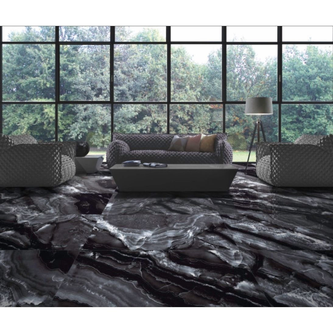 Керамогранит Primavera (Примавера) Black Modulo high glossy 60х120 см, глянцевый GR210