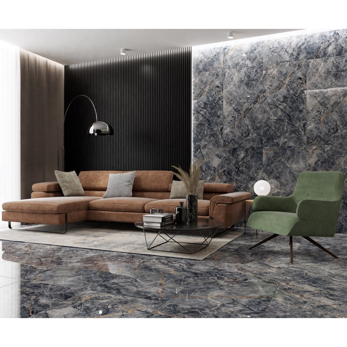 Керамогранит Primavera (Примавера) French Nero high glossy 60х120 см, глянцевый GR212