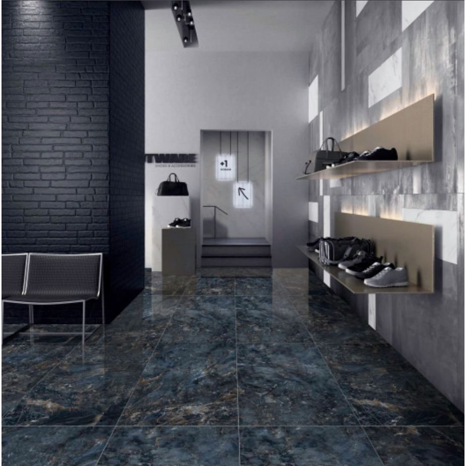 Керамогранит Primavera (Примавера) Hex Azul high glossy 60х120 см, глянцевый GR211