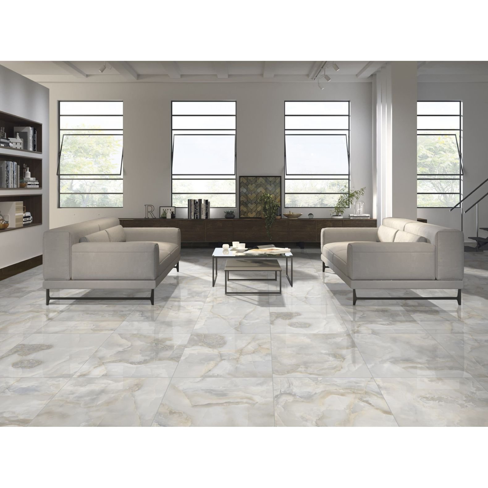 Керамогранит PrimaVera (Примавера) Honey Onyx Gris 60х60 см серо-бежевый (PR121)