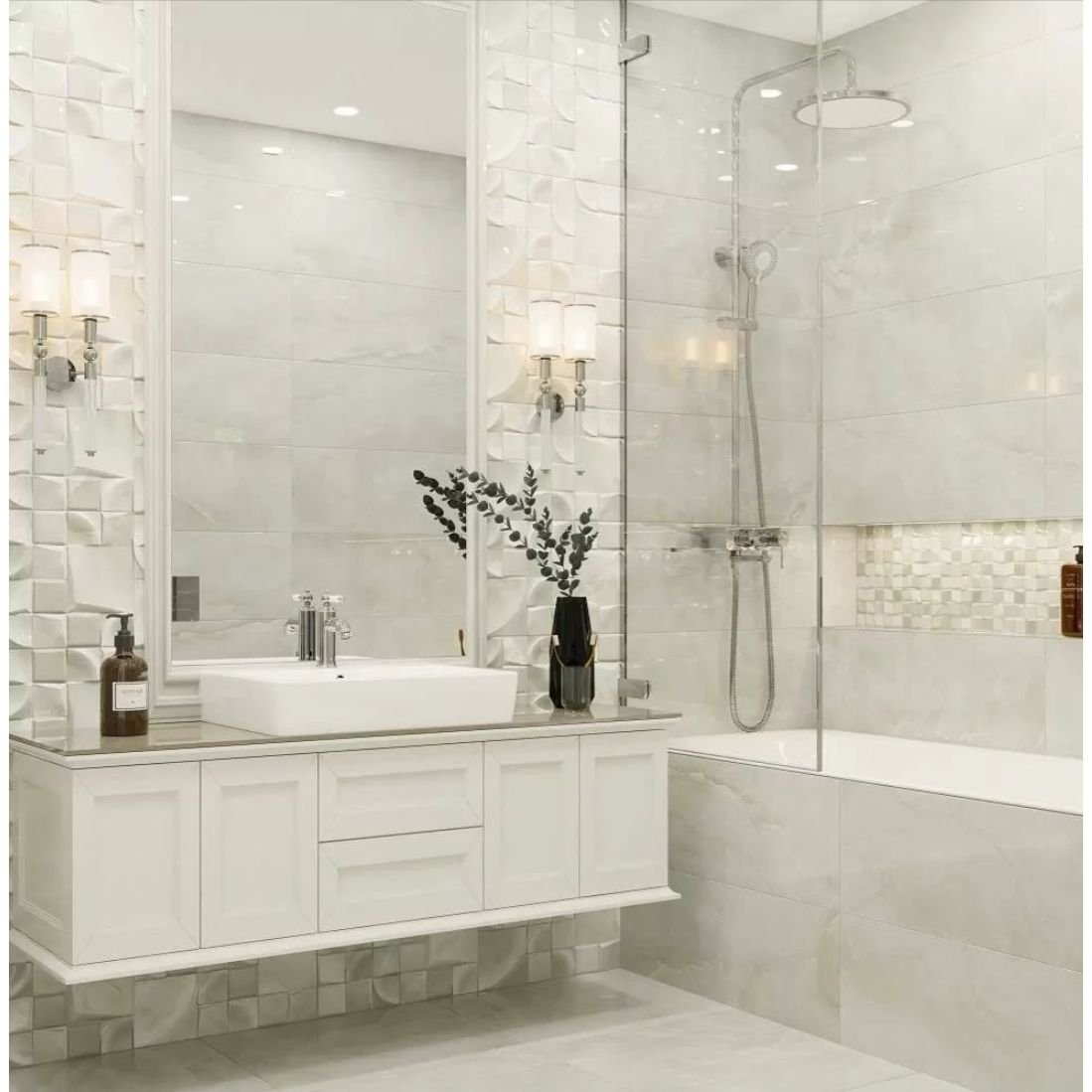 Декор Primavera (Примавера) Amore Beige Decor 02 glossy 30х90 см, глянцевый DG08-02