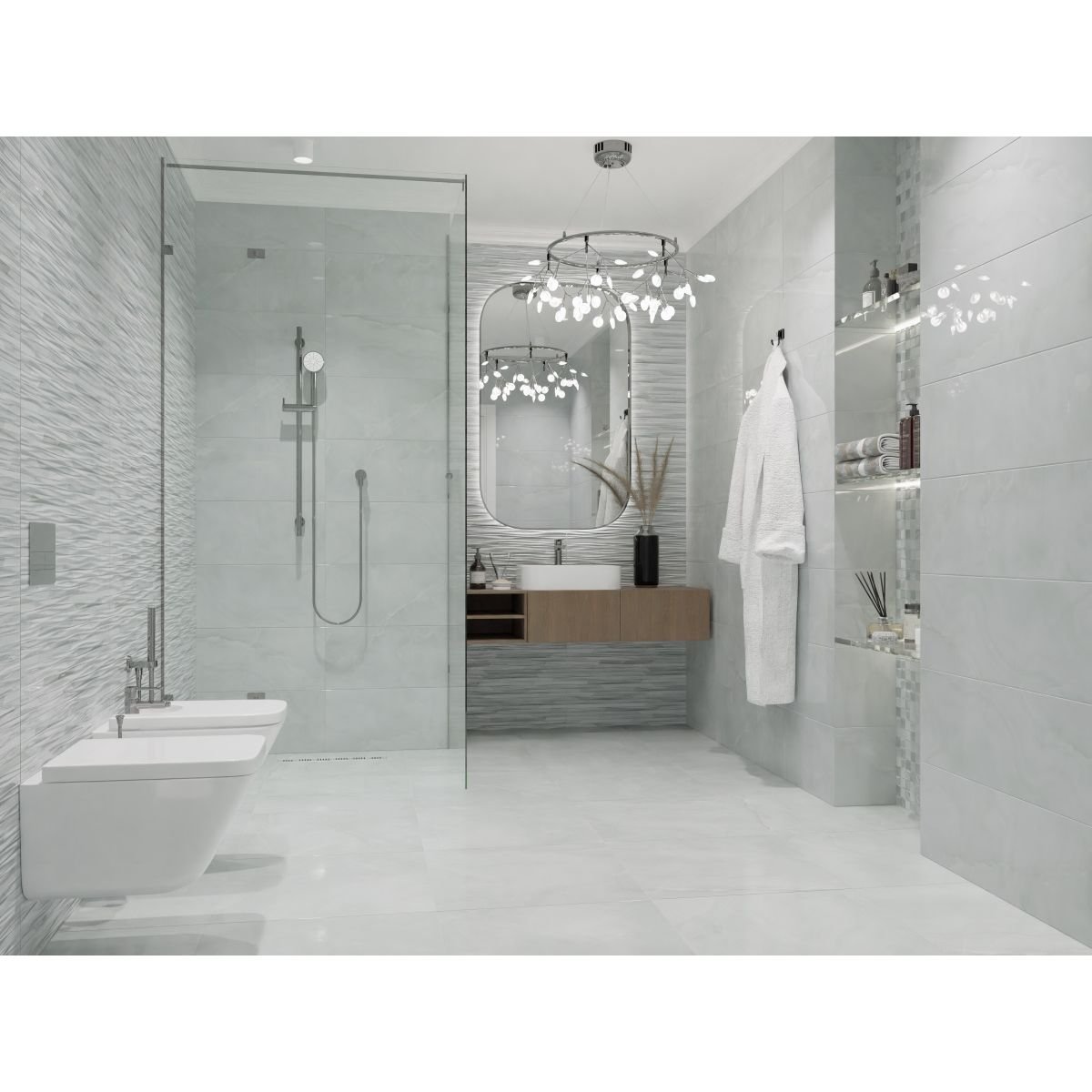 Керамическая плитка Primavera (Примавера) Amore Silver A 30х90 см GL09A