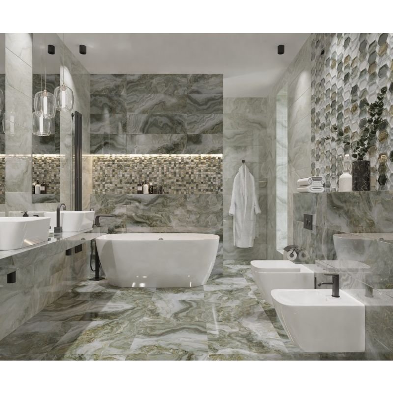 Керамическая плитка Primavera (Примавера) Hypnose Light A glossy 30х90 см, глянцевая GL10A