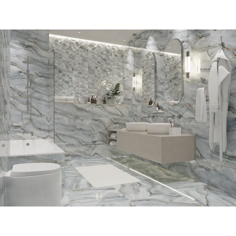 Декор Primavera (Примавера) Joie Silver Decor 02 glossy 30х90 см, глянцевый DG12-02