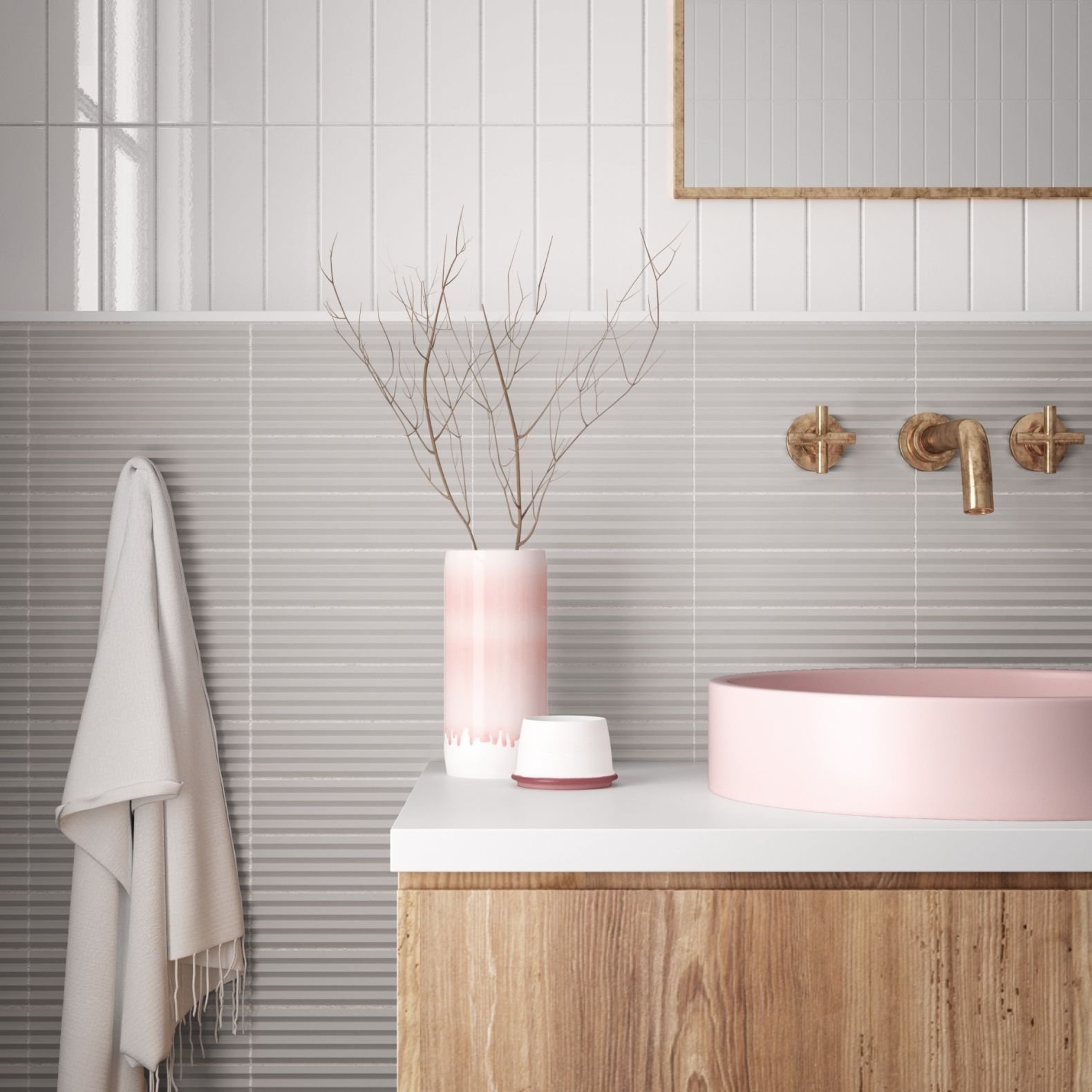 Керамическая плитка Equipe (Эквип) Costa nova white glossy 5х20 см, глянцевая