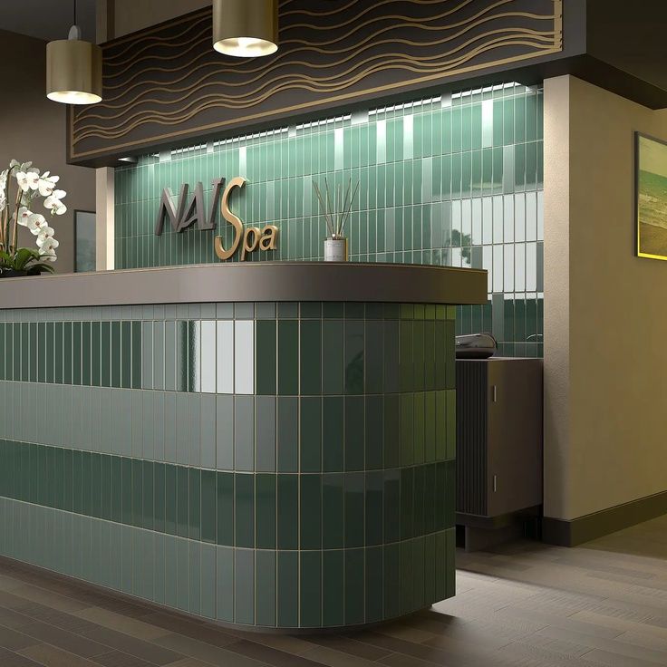 Настенная плитка Equipe (Эквип) Costa Nova Laurel Green Matt 5x20 см