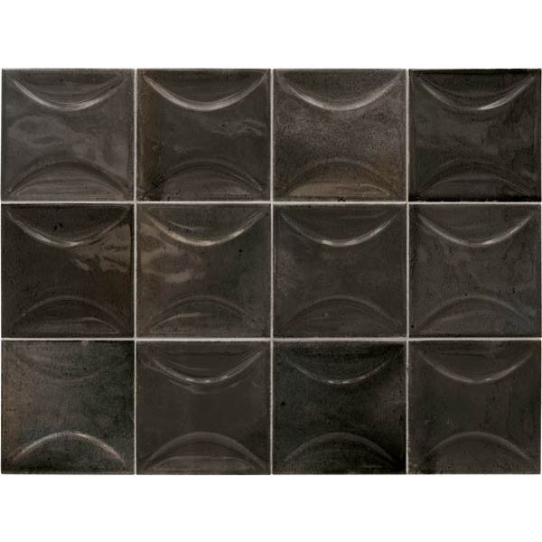 Настенная плитка Equipe (Эквип) Hanoi Arco Black Ash 10x10 см