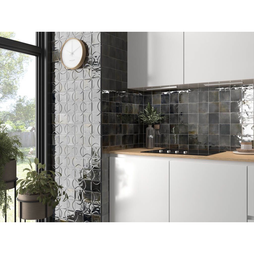 Настенная плитка Equipe (Эквип) Hanoi Arco Black Ash 10x10 см
