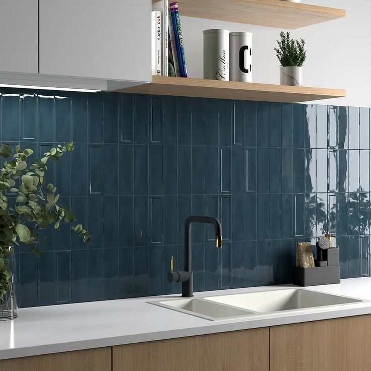 Настенная плитка Equipe (Эквип) Island Slate Blue 6,5x20 см