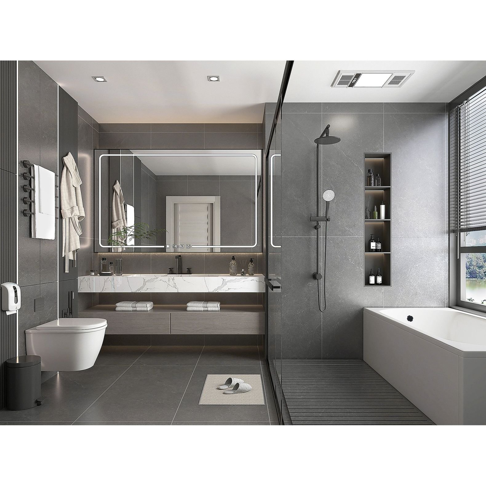 Керамогранит Global Tile Sierra Черный 60х120 см GT1206012905SLR