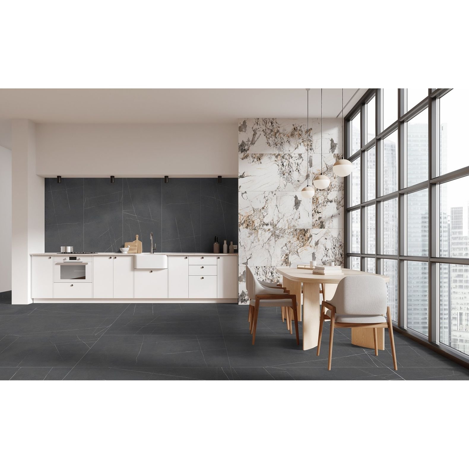 Керамогранит Global Tile Nylo Черный 60х120 см GT1206014965MR