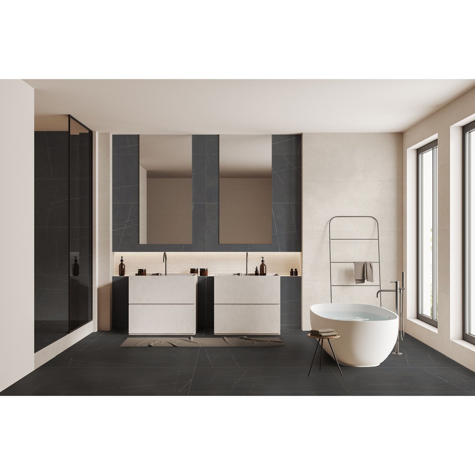 Керамогранит Global Tile Nylo Черный 60х120 см GT1206014965MR