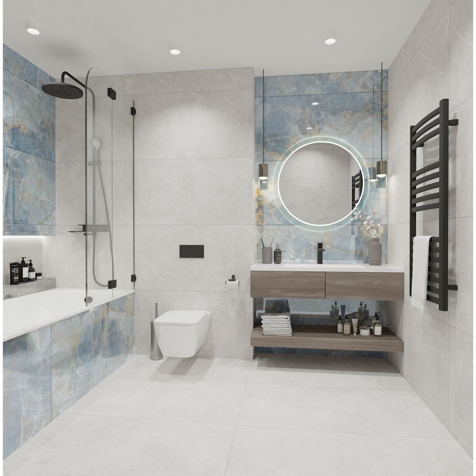 Керамогранит Global Tile Bliss Серый 40х80 см GT40801401MCR